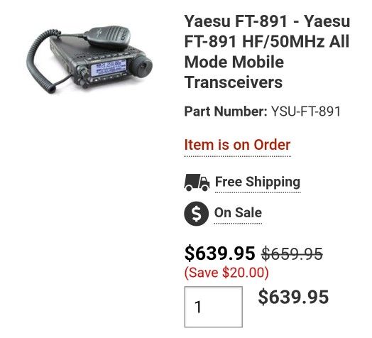 Yeasu FT-891 Ham Radio