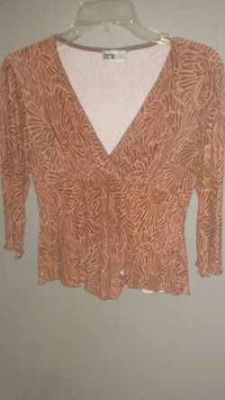 I.N. Studio Orange/Brown Zebra Print Top Sz M $5