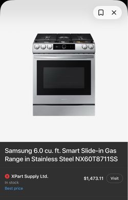 Samsung Smart Slide-In Gas Range – Air Fry, Convection & Wi-Fi