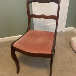 Antique Writing Desk Chair, Original Upholstery 