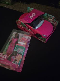 Barbie and Barbie car set