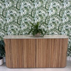 High Custom Console Table With Cabinets 