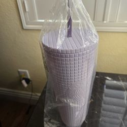 New Starbucks 24oz Lilac Color Grid Design Tumbler