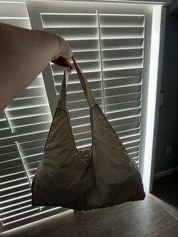 Beige gym bag