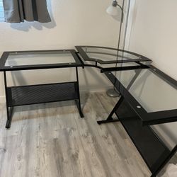 Glass 3-Piece Desk