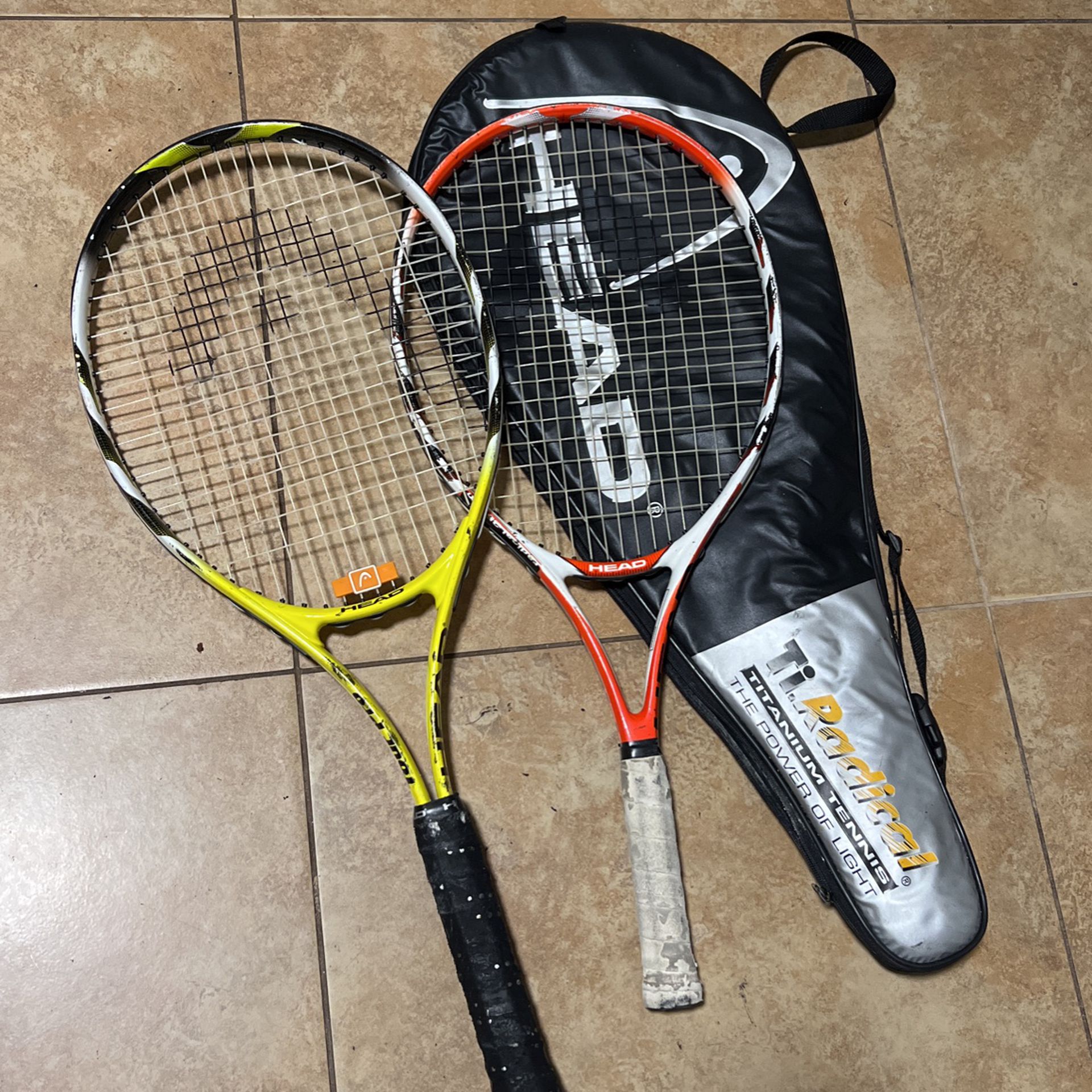 2 HEAD Titanium  Tennis Rackets