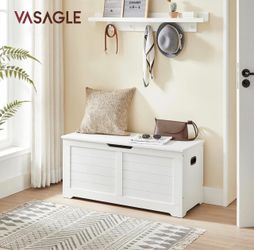 VASAGLE Storage Chest, 39.4 Inches Width Bench with 2 Safety Hinges