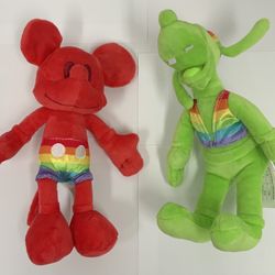 Lot Of Two Rainbow Collection Mickey Mouse Goofy Disney Red Green Pride