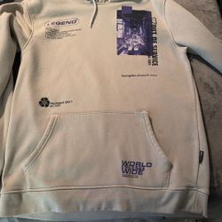 Brooklyn Cloth Legend Worldwide Hoodie in a cream or sand color. 