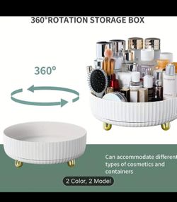 Makeup Perfume Organizer, 360 Degree Rotating Cosmetic Desk Storage Lotions Display Case Round Gift Tray With Large Capacity