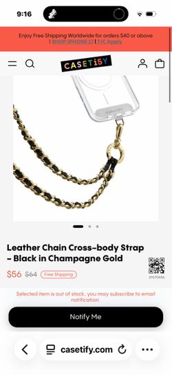Casetify leather chain crossbody strap for phone