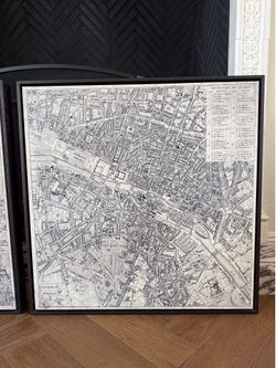Restoration Hardware Vintage Paris Map Framed Art
