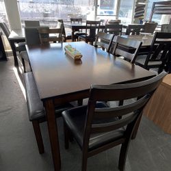 6-Pc Dining Table W Bench