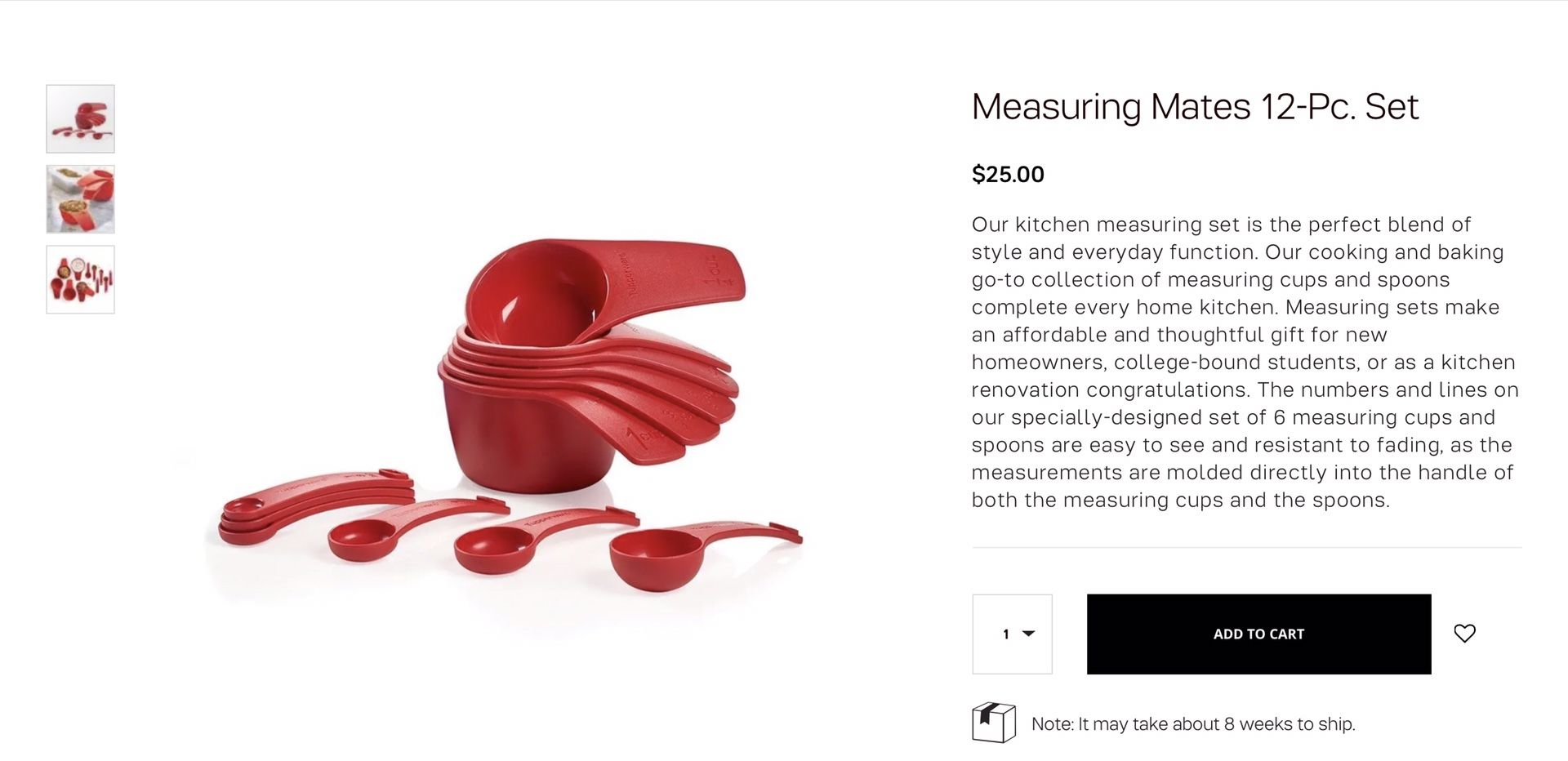 Tupperware measuring set