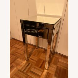 Office Star Mirrored Night Stand/End Table With Drawer