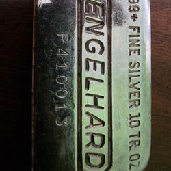 Vintage 10 Oz Engelhard .999 Silver Bar