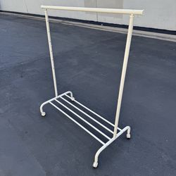 IKEA RIGGA Height Adjustable Clothes Rack with Wheels Very Good Condition Like New 