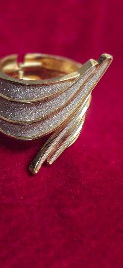 Gold-Tone Glitter Cuff Bracelet