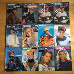 Lot of 12 Brother Fashion Machine Knitting Magazines