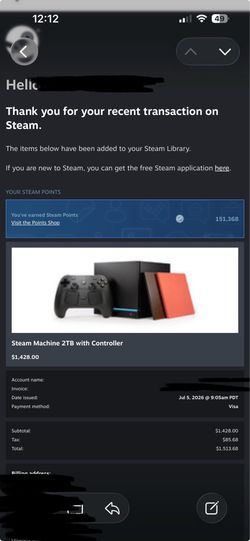 Steam Machine 2 TB with controller