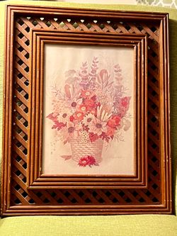 Vintage Robert Laessig framed floral print