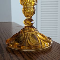 Amber Glass Candle Stick 