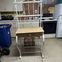 Boho Style White Bakers Rack - Hurry! Listed On Other Sites