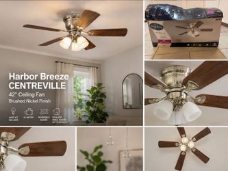 NEW Harbor Breeze Centreville 42” Ceiling Fan with Light Kit