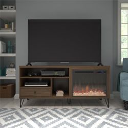 *Brand New* Ameriwood Home Owen Fireplace TV Stand for TVs up to 65", Walnut