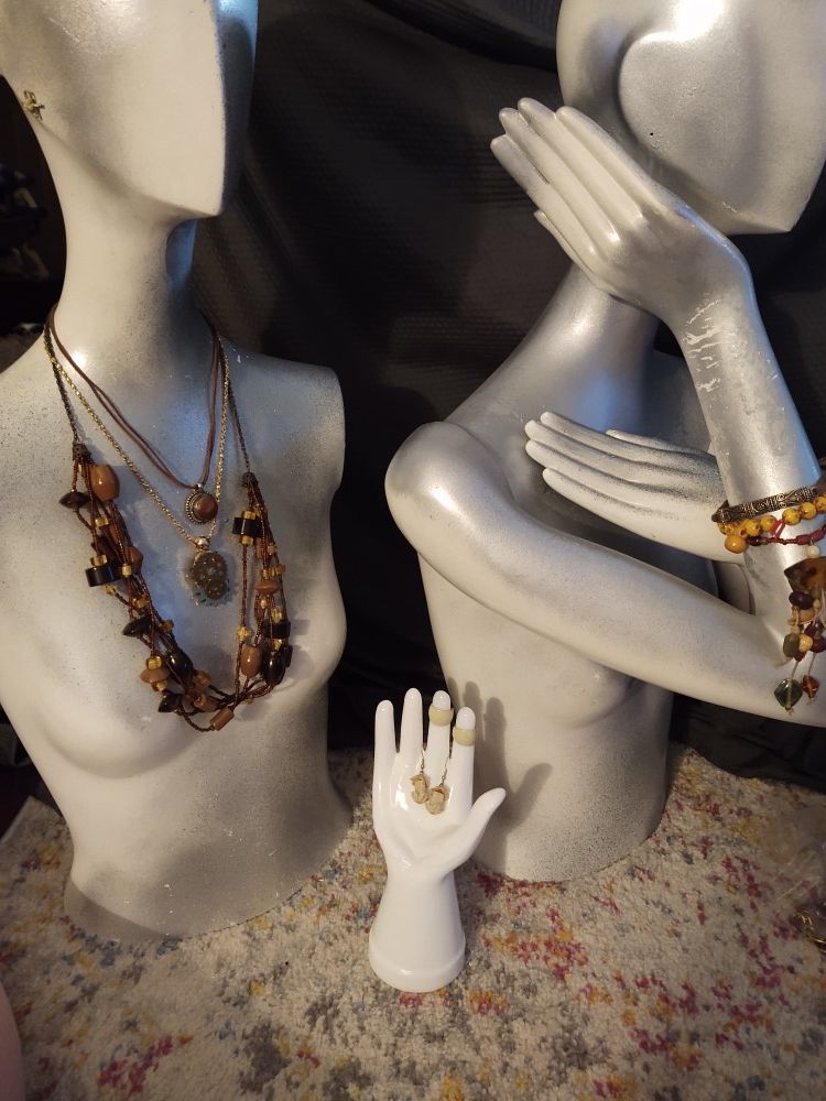 Set Lot Brown Jellyfish Necklace Bracelet Earrings