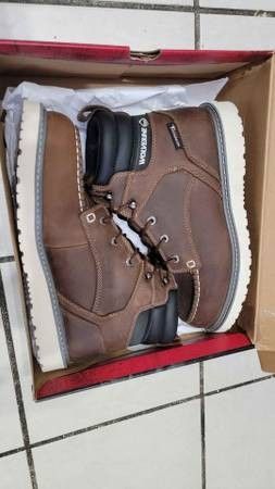 NEW Size 8 Wide Or 12 Wide Or 13 WOLVERINE Men Trade Wedge Waterproof Soft Toe Work Boots 6" Construction Boot