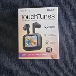 Tech Theory TouchTunes True Wireless Bluetooth Earbuds LCD Smart Touch Screen.