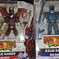 Godzilla VS Mighty Morphin Power Rangers Kaiju Ranger Red Rodan & Blue Anguirus