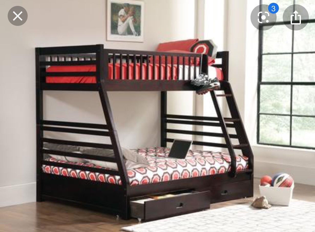 Brand New Twin/Full with Storage Drawers Bunk Bed