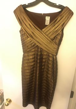 CACHE Gold spray color dress sz 4