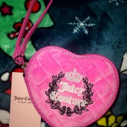 Juicy Pink Royal Couture Heart Wristlet 