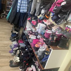 Snow /winter jackets , pants - bib -gloves boots  kids size -adult sizes start $20 and up