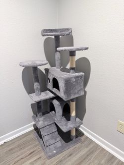 Large Gray Cat Tree Tower