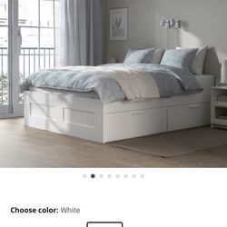BRIMNES Bed frame with storage
