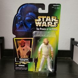 Kenner Star Wars POTF Green Card Admiral Ackbar With Comlink Wrist Blaster C