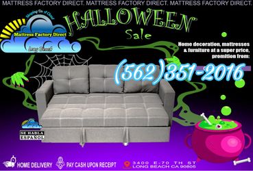 Grey futon couch convertible Nuevo new cama sofa