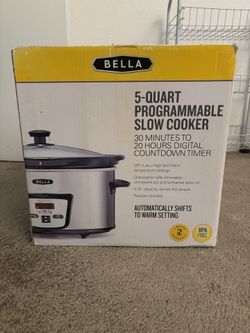 5 quart programmable slow cooker bella
