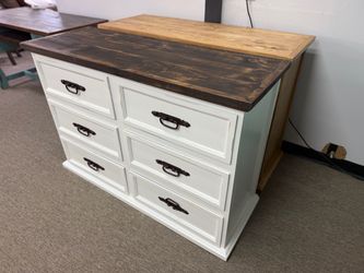 White rustic sold wood dresser