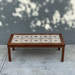 Danish Kirk Copenhagen  Mid Century Modern Teak And Tile Coffee Table 1970s 