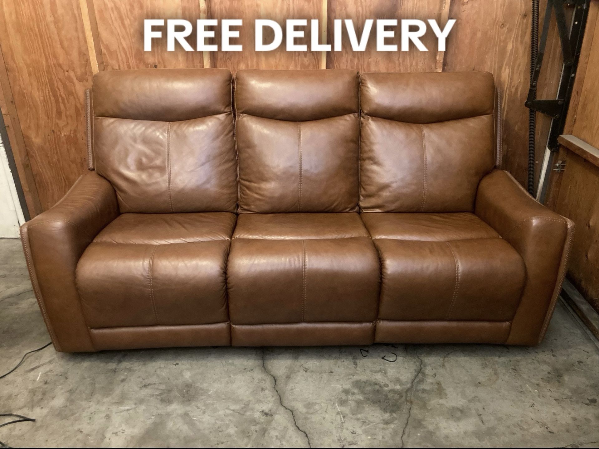 Leather Electric Recliner Couch - Free Delivery