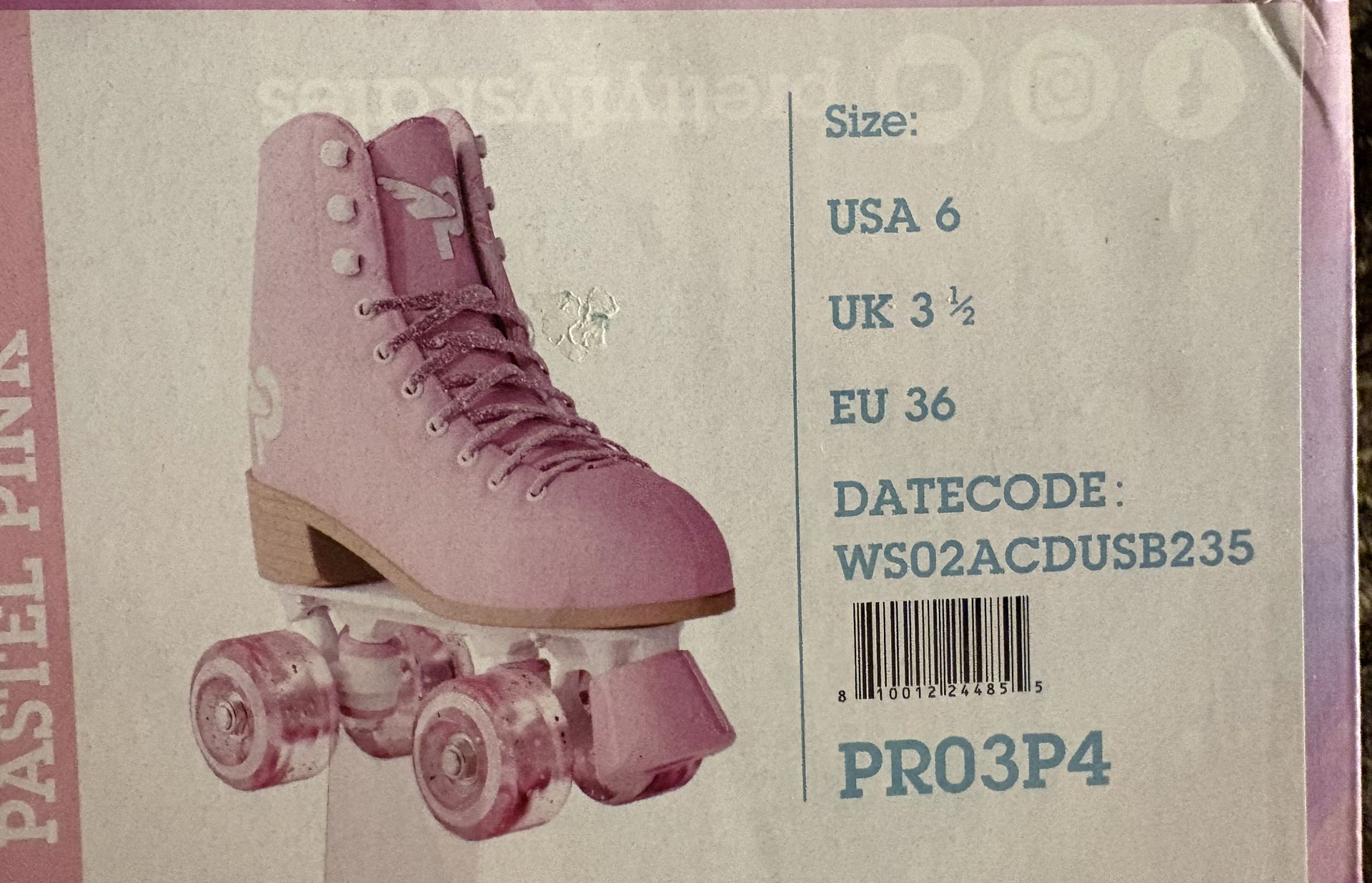 Women, Pink Rollerskate Size 6