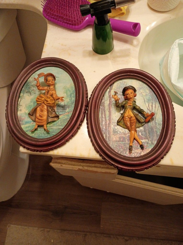 Vintage 3D frame art, Empire 3D wall decor, Vintage wall art, Victorian boy and girl wall art, Unique Art