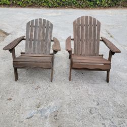 Outdoor Rustic  Walnut Wood Folding Adirondack Chairs