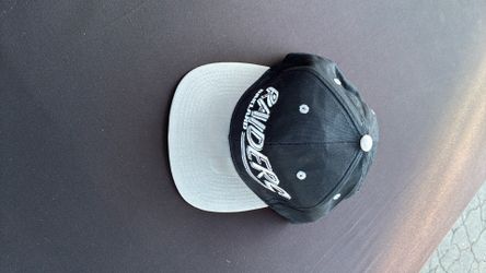 VTG Oakland Raiders Hat Cap Mens Black SnapBack Retro 80s 90s NFL Team Apparel