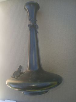 Antique Japanese Bronze Vase with frogs